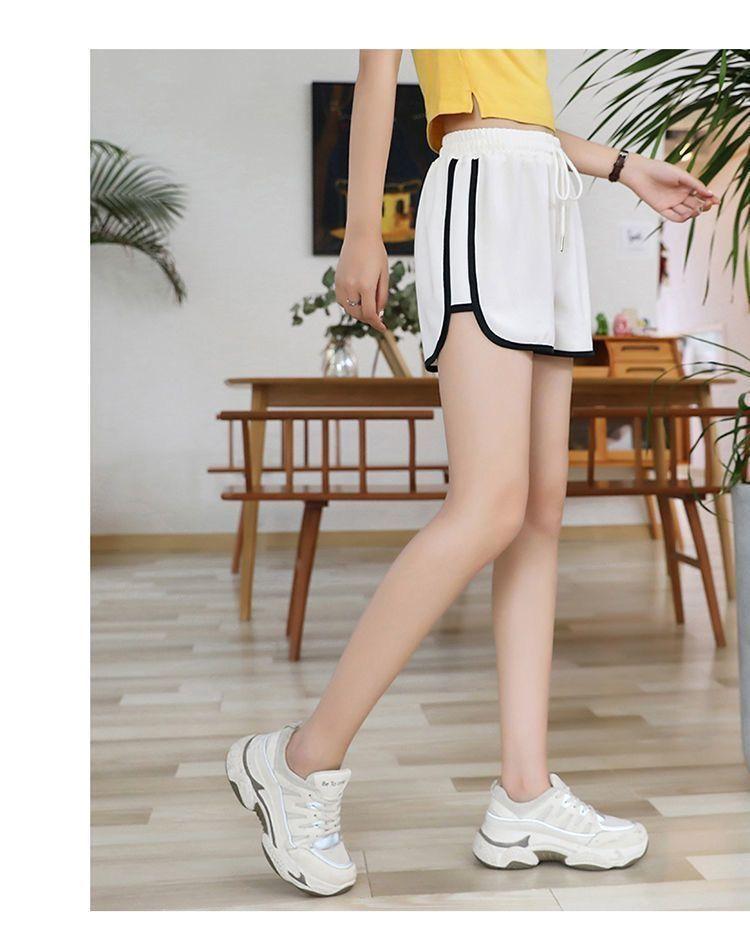 Product Introduction of BM American Sports Shorts Women's Summer Thin Loose Wide-Leg Pants Small Shorts Hot Pants 2024 New Women's Clothing Lingerie Bottom Minimalist Basic Comfort Casual 7