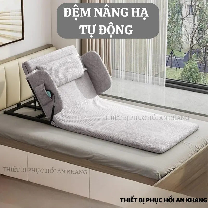 Giường đệm nâng hạ ĐIỆN TỰ ĐỘNG thông minh piston trợ lực, ghế tựa lưng điều khiển nâng đỡ bệnh nhân người già cao tuổi liệt tai biến 0