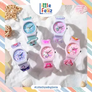 littlefeliz JA04 Jam Tangan Anak 3D Sanrio Lucu Melody Kuromi Cinamorol - Model Terbaru Anak anak Remaja Dewasa Pria Wanita Trendi