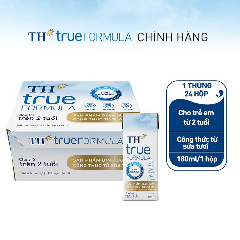 Thùng 24 hộp sữa dinh dưỡng công thức từ sữa tươi dành cho bé 2 tuổi TH true FORMULA 180ML