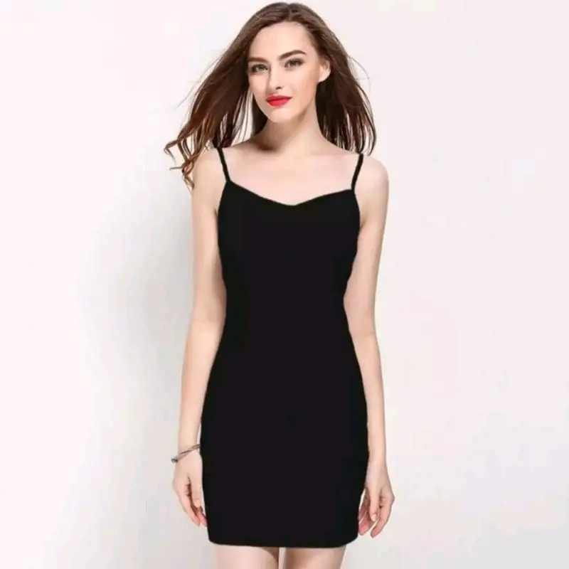 Larisa-Collection25 TANK TOP DRESS Wanita Hitam Polos 5