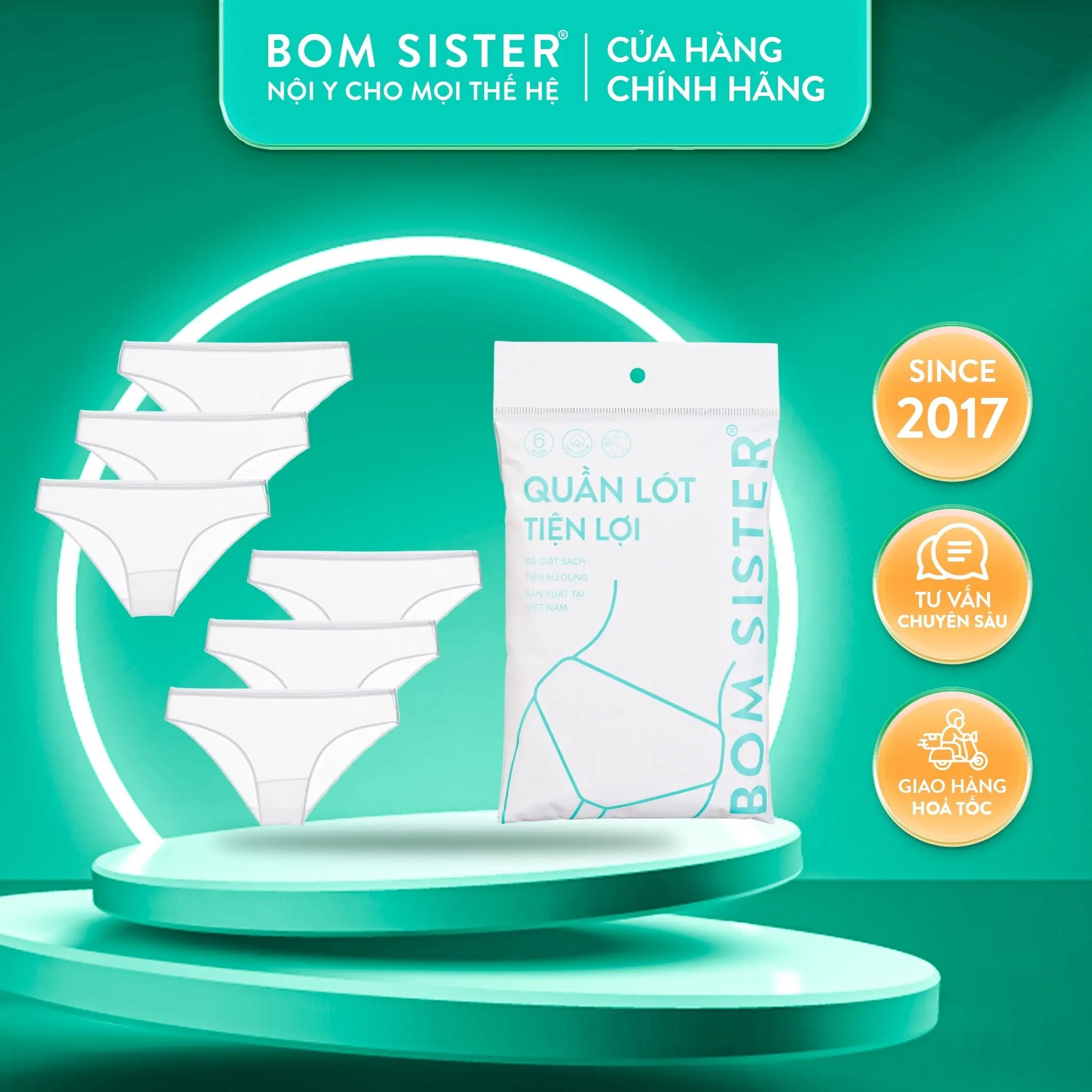 Combo 6 quần lót nữ cotton tiện lợi sử dụng 1 lần, mặc đi chơi, đi xa, đi du lịch, luôn có trong túi sách cho chị em Women BOM SISTER Q221