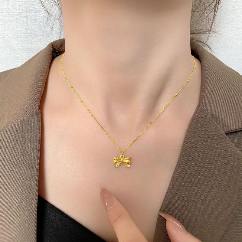Product Introduction of 18K gold plated butterfly shape pendant necklace, exquisite design niche, women's klavikula chain, affordable luxury, titanium steel necklace does not fade, 2024 2