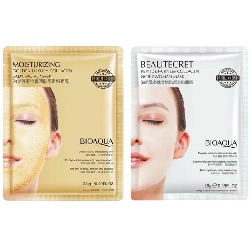Combo 50-100 Miếng Mặt Nạ Thuỷ Tinh collagen BIOAOUA Dưỡng ẩm Cho Da Nữ 0