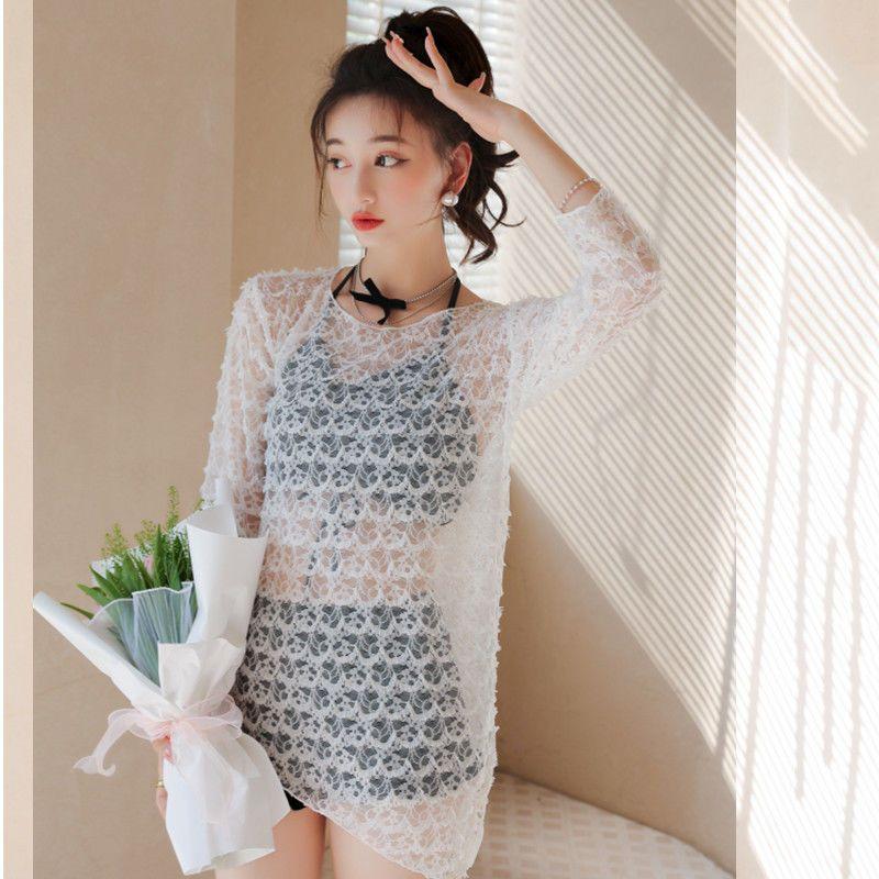 Product Introduction of Women's Swimsuit 2025 New Korean Ins Sexy Three-Piece Set Tummy Control Slimming Gathered Conservative Fairy Style Swimwear 28