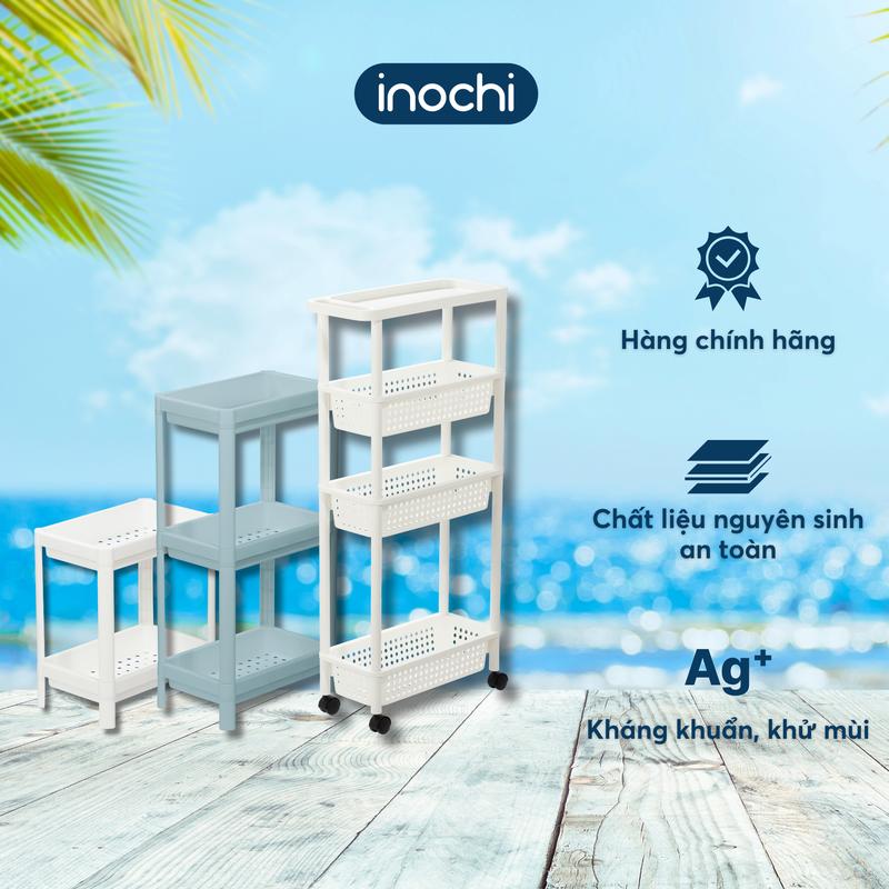  Kệ Đựng Đồ Đa Năng Inochi 2,3,4 Tầng Nhựa Có Bánh Xe Dễ Lắp Ráp Dễ Di Chuyển Nhựa PA Nguyên Sinh Kitchen dùng để gia vị nhà bếp đựng mỹ phẩm trang điểm trang trí phòng khách 