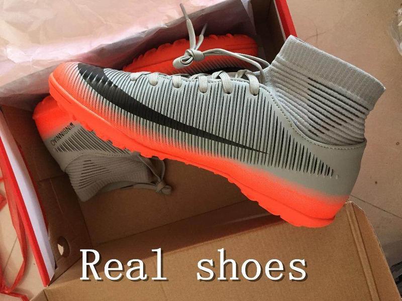 Product Introduction of Giày Futsal dành cho nam và nữ, giày bóng đá có gai dài đến mắt cá chân, giày cao cổ, giày thể thao trong nhà 6