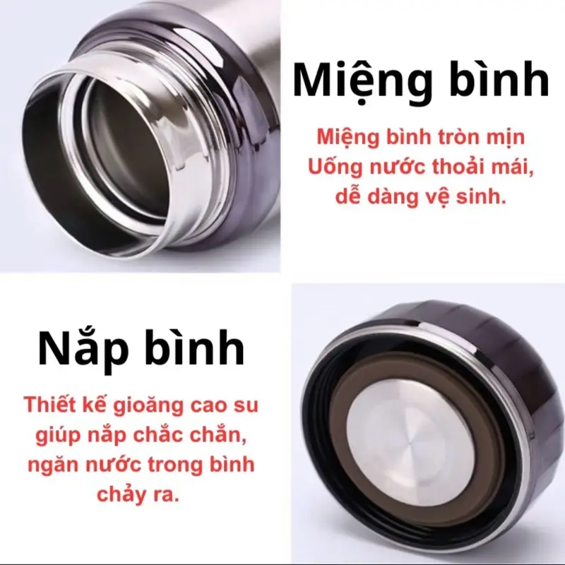 Bình giữ nhiệt nóng lạnh inox 1500-1200-1000ml L31 inox 304 cao cấp hàng chuẩn.(Giao hàng màu ngẫu nhiên) có quai treo 5