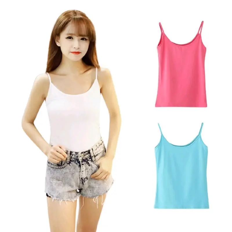 [ COD ] GROSIR PAKET 6 PCS TANK-TOP TALI KECIL WANITA BAHAN Polyester Hyget Premium POLOS Santai Slim-fitting 4