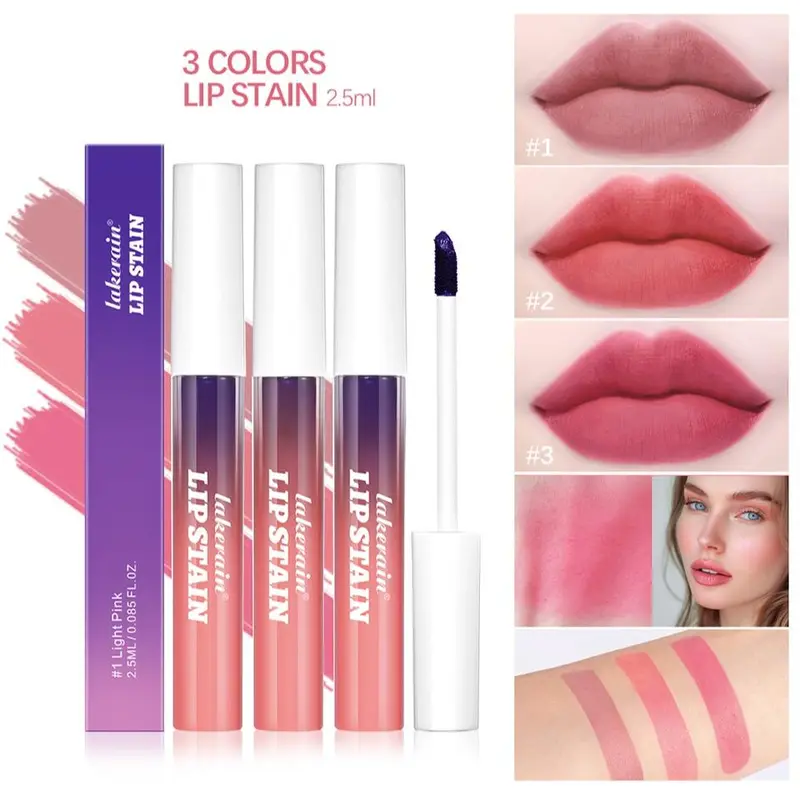 Long-lasting Peel-off Lip Stain Set, 3 Counts/set High-pigment Moisturizing Lip Stain, Easy To Apply and Remove, Ideal for All Skin Tones, Valentine's Day Gift, Gifts for Girlfriend 0