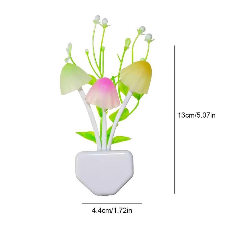 Đèn Ngủ LED, Thiết Kế Nấm Mơ Mộng Điều Khiển Bằng Ánh Sáng, 7 Màu, Đèn Ngủ Cảm Ứng, Có Nguồn Điện EU & US Và 220V, V8I6 7