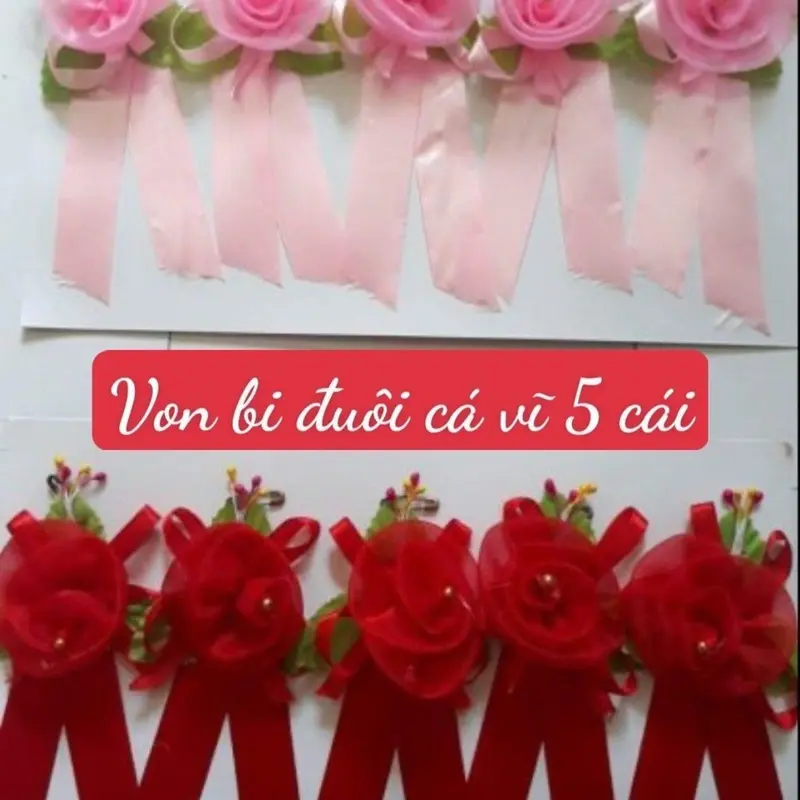 Hoa cài áo - chất liệu vãi , 1bịch 5 cái 0