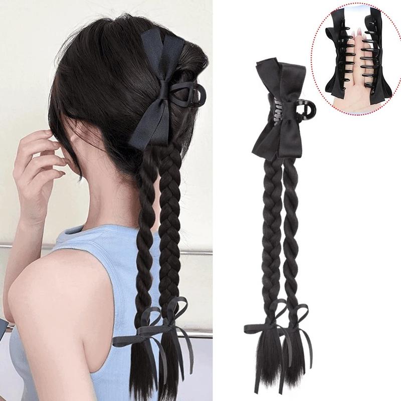 Product Introduction of Synthetic Claw Clip Ponytail Braid with Butterfly Grip 18Inch Brown Black Twisted Braid Ponytail Claw Curly Hair Extension for Woman 8