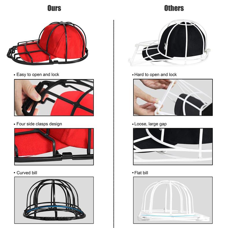 Baseball Cap Washer for Washing Machine, Baseball Hat Cleaning Protector, Hat Washing Frame Cage, Hat Washing Holder 2