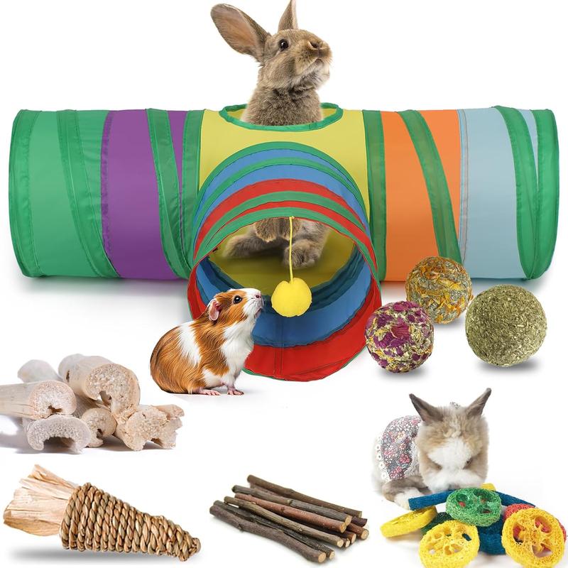Rabbit Toys, Bunny Tunnels and Tubes with Chew Toys for Grinding ...