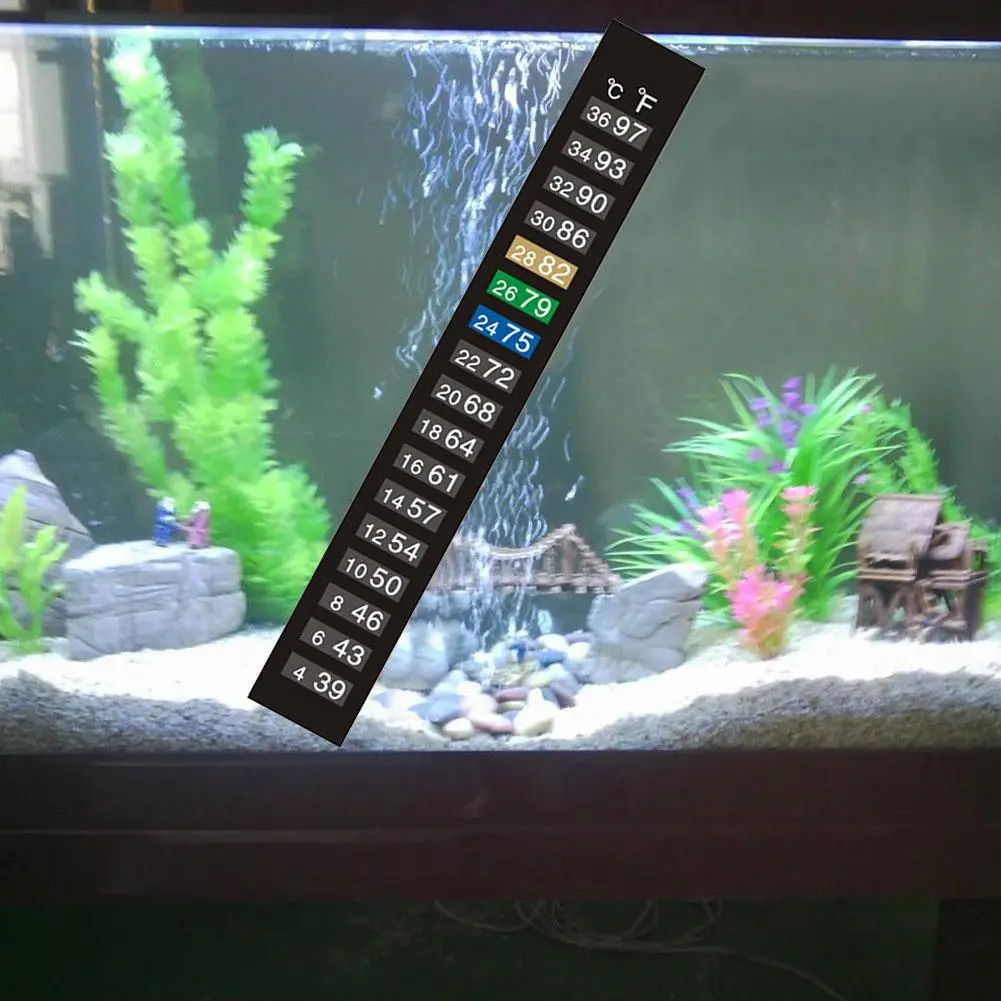 Dual Scale Fish Tank Temperature Sticker Aquarium Thermometer with Discolor Temperature V3O3