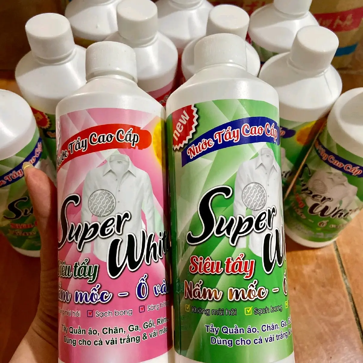 Cặp Nước Tẩy Mốc Super White - Tẩy Đồ Bẩn Cứng Đầu Lâu Ngày - Đồ lem.màu hiệu quả