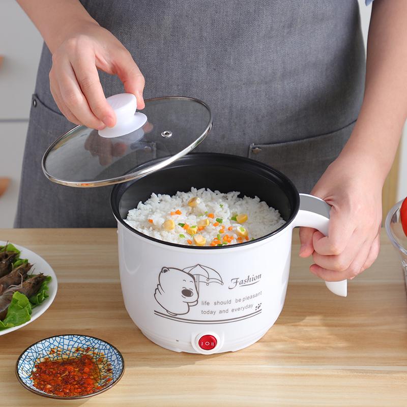 REDCHERRY Periuk Elektrik Non-Stick 1.8L tahan panas 1.8L Non Stick Electric Pot /Mini Rice Cooker With Steamer Frying Pan Electric Cooker Cooking Pot Periuk Nasi
