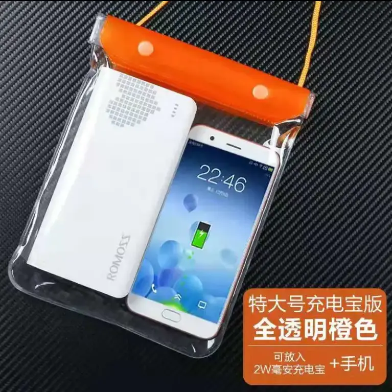 Túi chống nước điện thoại di động, kích thước lớn, có thể chứa Power Bank, người lái mang đi, áo mưa, màn hình cảm ứng, thích hợp để bơi lội, túi trôi, Thông Dụng 5