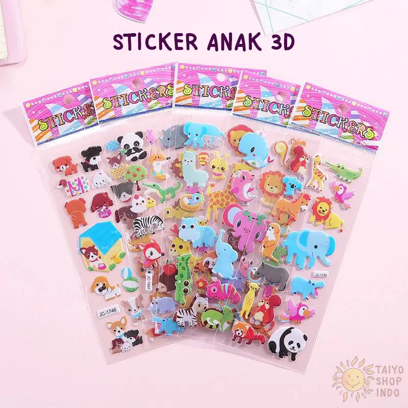 Stiker Anak 3D Sticker Karakter Timbul Random Tempel Motif Kartun Lucu foto paper Stationery
