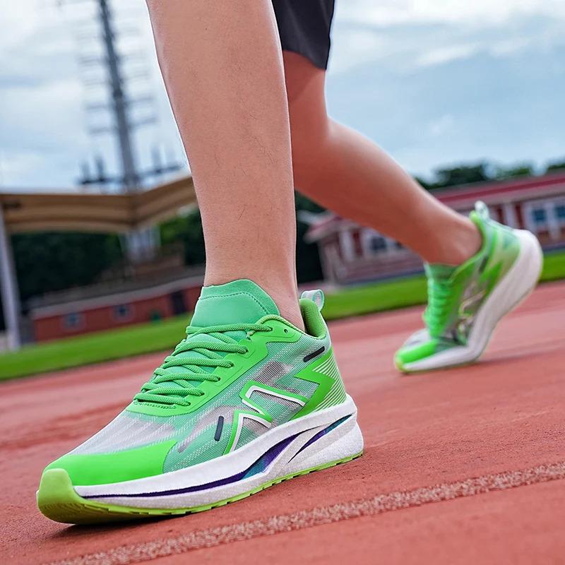 Zapatillas deportivas ligeras e informales personalizadas de bajo pedido mínimo para hombre, de malla en blanco, transpirables, para mujer, para correr y caminar_voghion.com