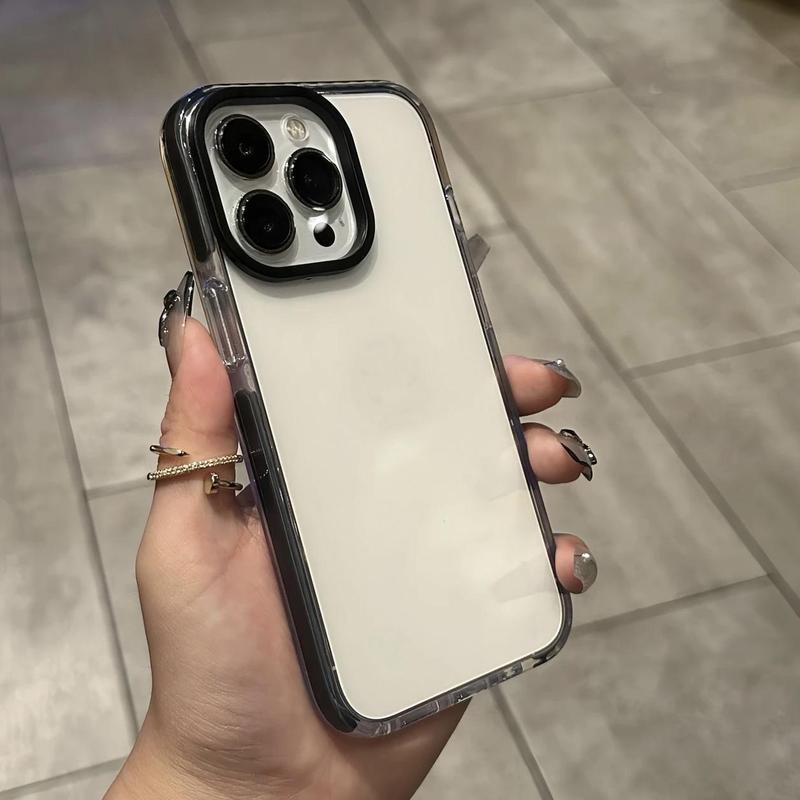 Clear Phone Case with Hollow Design, Anti-fall Mobile Phone Case, Shockproof Cases Cover Phone Cases Compatible with iPhone X 11 12 13 14 15 Pro Max 4
