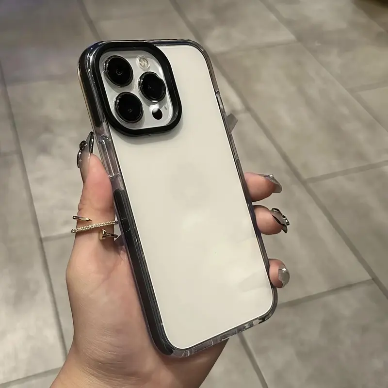 Clear Phone Case with Hollow Design, Anti-fall Mobile Phone Case, Shockproof Cases Cover Phone Cases Compatible with iPhone X 11 12 13 14 15 Pro Max 4