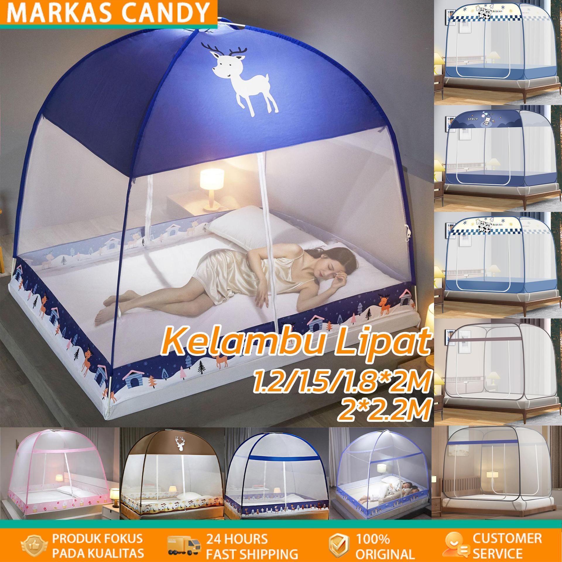 Kelambu Lipat Tidur Kelambu Bayi Tenda Anti Nyamuk kelambu tidur Portable 150x200 180 x 200 220x200Kelambu Lipat Kelambu Tempat Tidur Dewasa Anti Nyamuk Kelambu Pelajar Kelambu Tenda Kelambu Jumbo