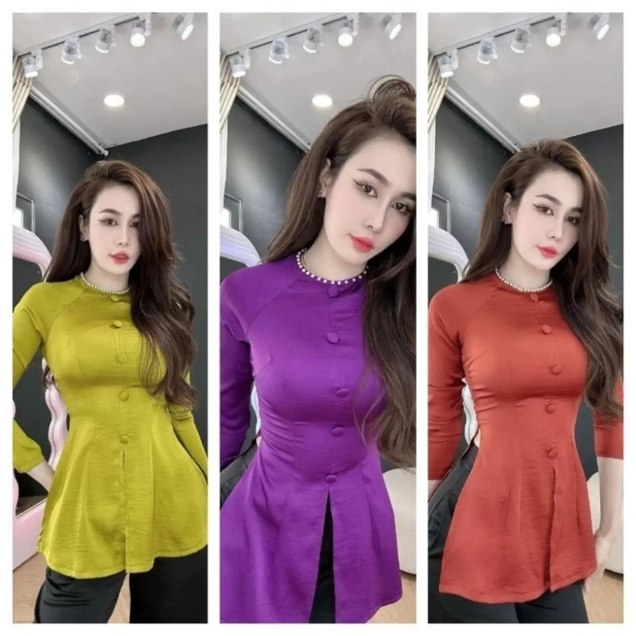 ÁO LẺ VIỀN NGỌC KHÔNG KÈM QUẦN,  BỘ BÀ BA VIỀN NGỌC NÚT BỌC ÁO KÈM QUẦN BÀ BA CHẤT TUYẾT NHUNG  Kem Jacket