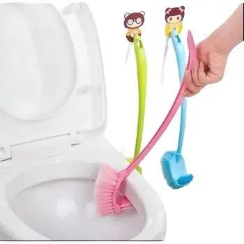 Dụng Cụ Cọ Vệ Sinh Toilet 2 Đầu Nhựa PP Cước Màu - Cây Chà Bồn Cầu Tiện Lợi Làm Sạch 5