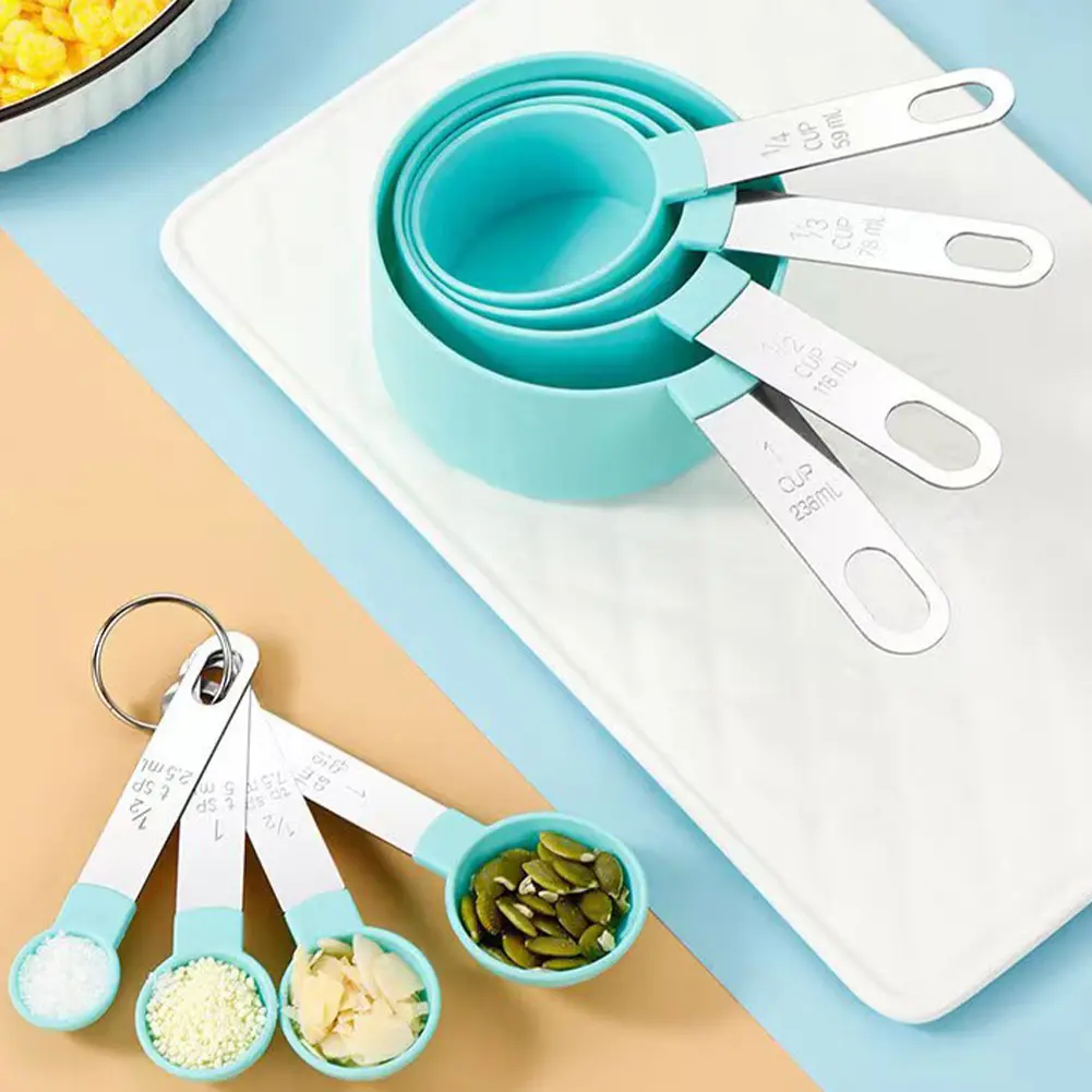 8pcs Measuring Cups and Measuring Spoons Stainless Steel for Baking ...