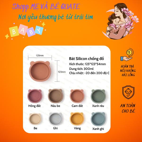 Product Introduction of (Tặng 1 thìa silicon giống màu bát) Bát ăn dặm silicon cho bé - sản phẩm an toàn, không chứa BPA 2