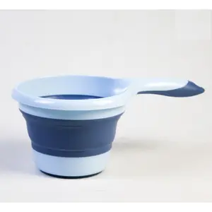 Gayung Mandi Lipat Serbaguna Silikon Portable Efisien Hemat Tempat