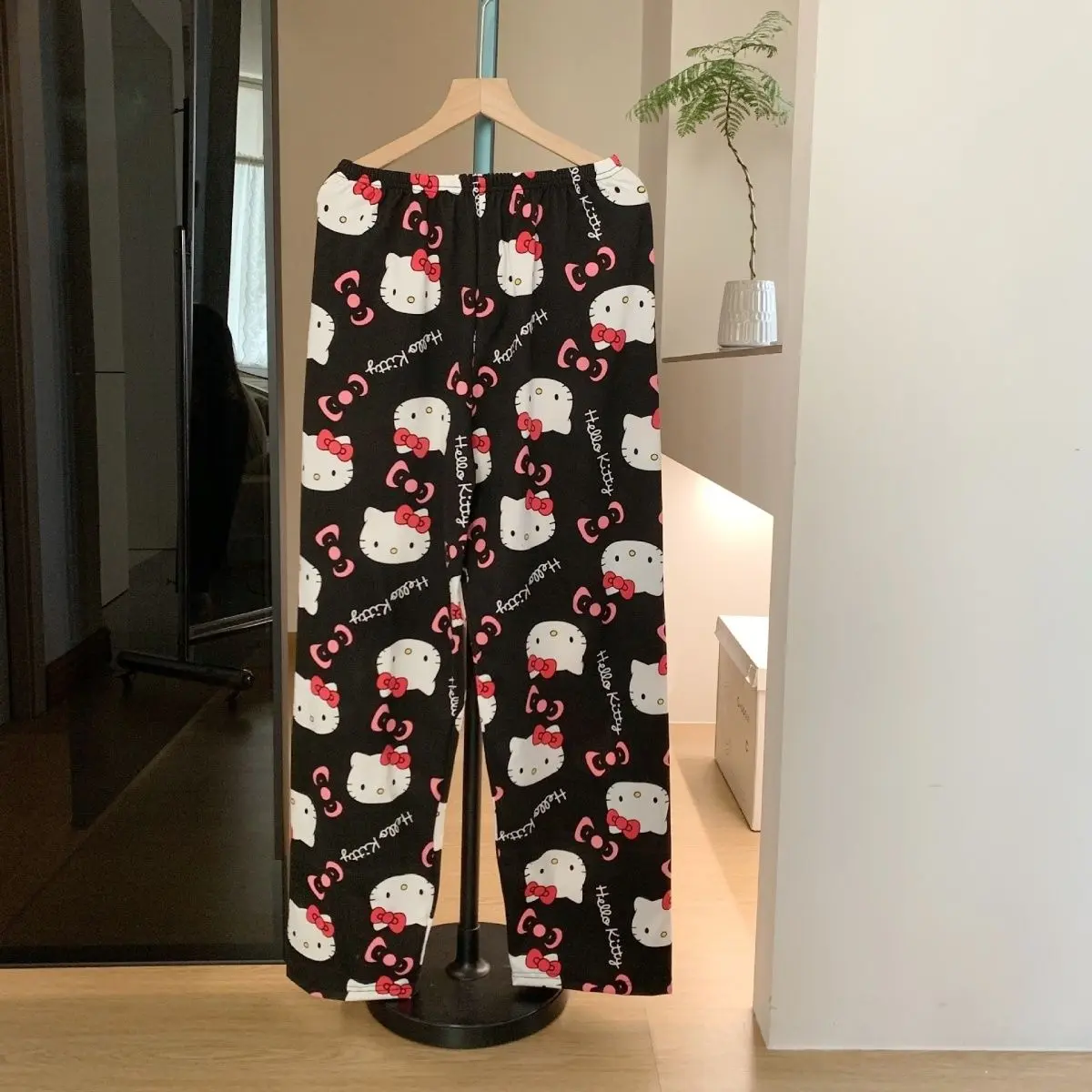 Sanrio Hello Kitty Y2k Kawaii anime pajama trousers Outer Women's Cartoon Casual Household Pants Autumn and Winter Fashion Pants