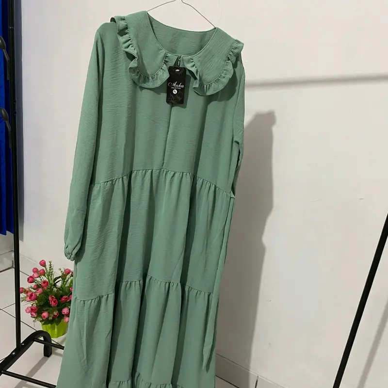 GAMIS CRINCKEL AIRFLOW TERBARU/GAMIS POLOS CRINCKEL 7