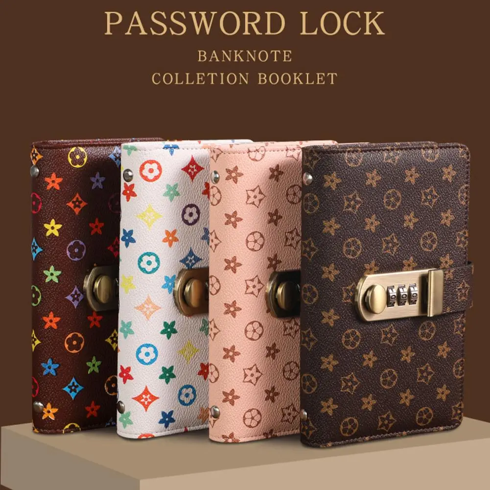 Transparent Card Holder Large Capacity Cash Folder Money Saving Challenge Book With Password Lock Wallet