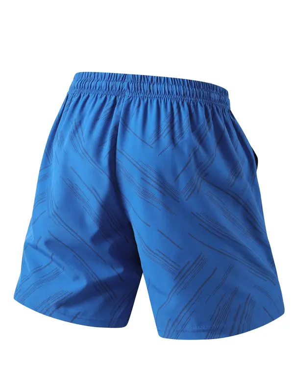 Men's Striped Print Drawstring Waist Gym Shorts, Breathable Comfortable Swim Shorts, Summer Swimwear for Men 1
