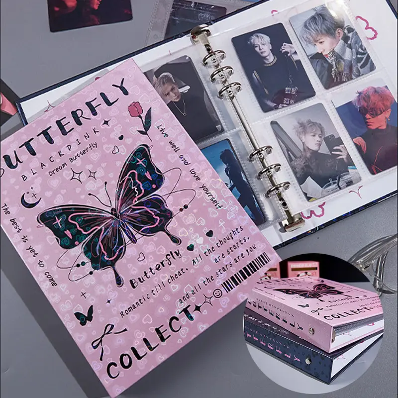Cover Binder Rings Butterfly Album Kpop Hard Loose-leaf Deni - Shop ...