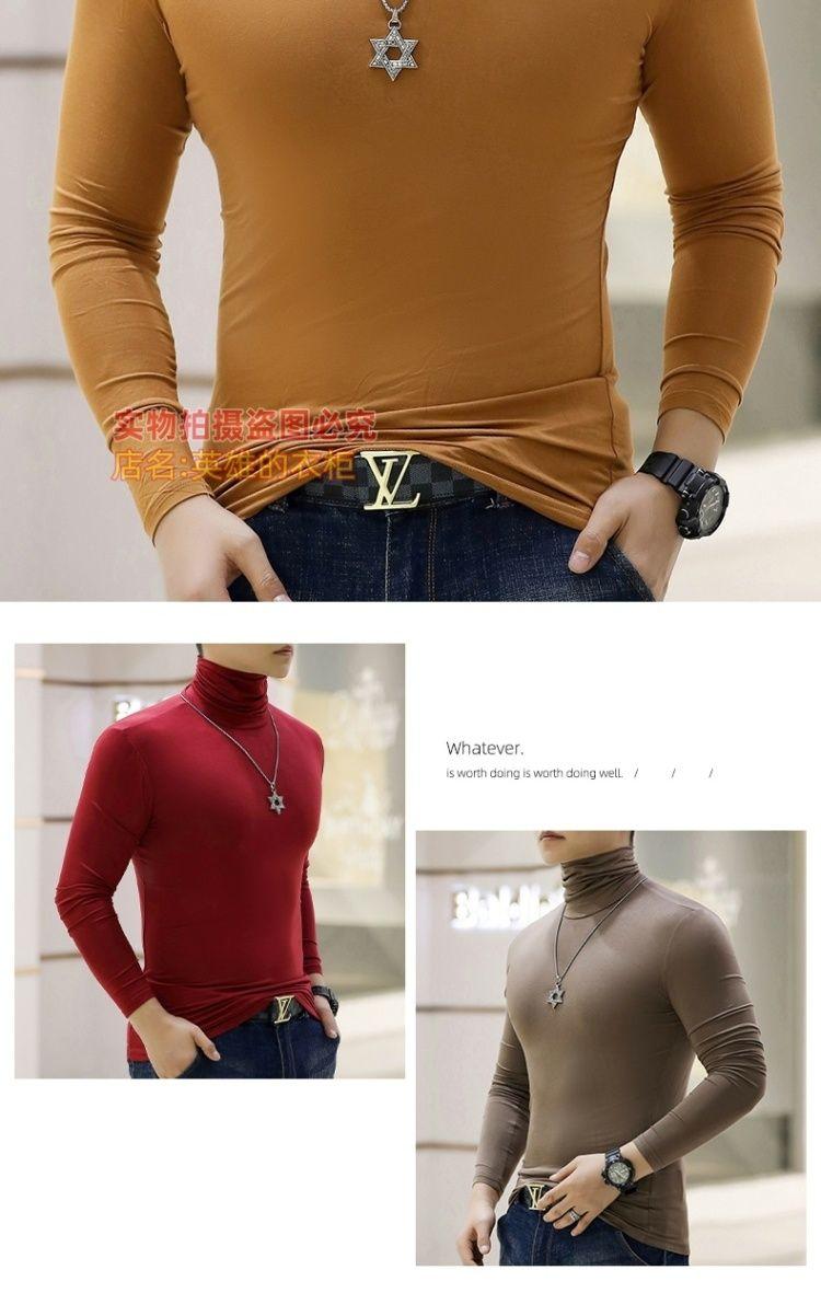 Product Introduction of Áo Lót Nam Cổ Lọ Vải Modal Mùa Thu Và Mùa Đông 2024 Áo Thun Dài Tay Áo Giữ Nhiệt Cỡ Lớn Cơ Bản Màu Trơn Cổ Nhún 17