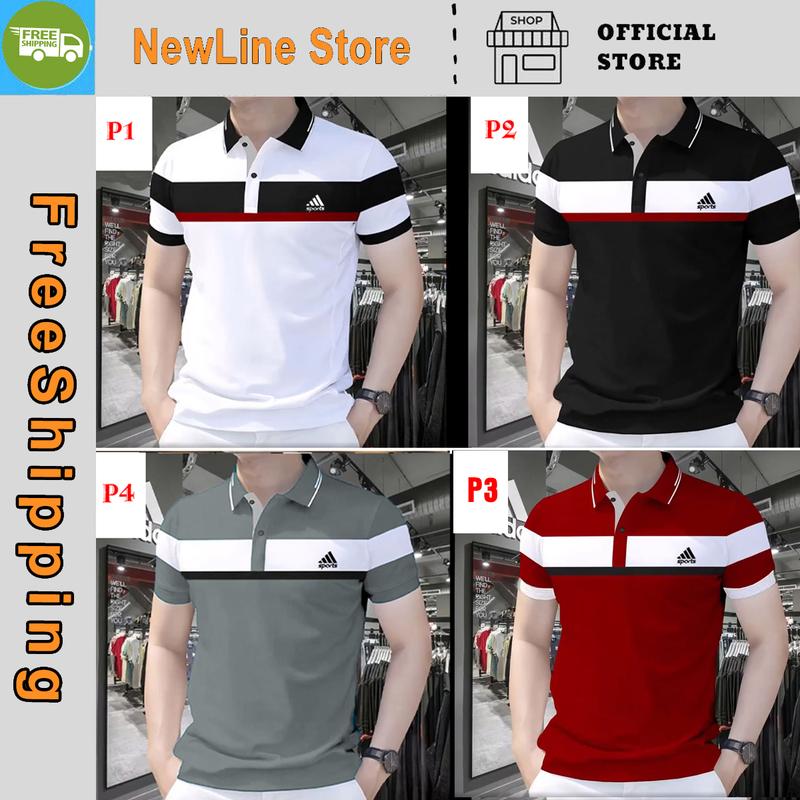 Áo POLO phối ngực thể thao trẻ trung sang trọng chất CVC cá sấu Nam Menswear Thun Có Cổ