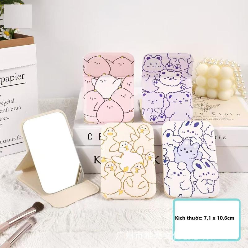 Product Introduction of Gương mini gấp gọn để bàn, bỏ túi tiện dụng, bao da họa tiết thú cưng xinh xắn GUONGDAMIX28 12