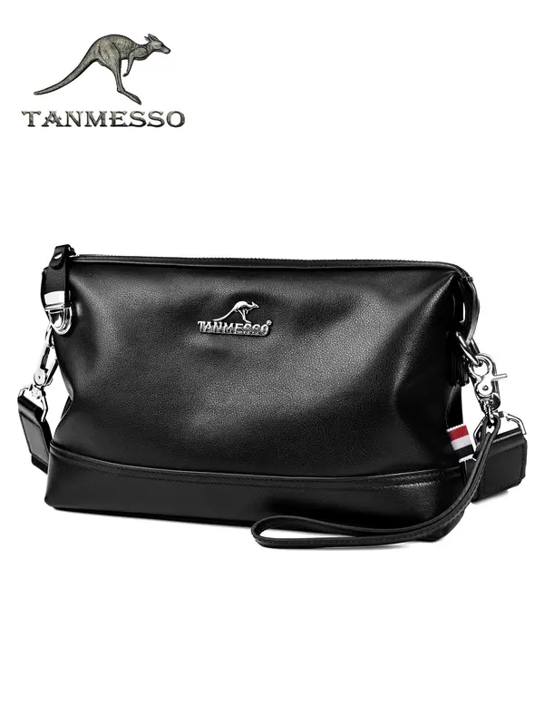 Men's Vintage Letter & Kangaroo Design Crossbody Bag, Casual High Capacity Shoulder Bag for Work & Business Travel, Travel Friendly Durable, One-shoulder Bag 3