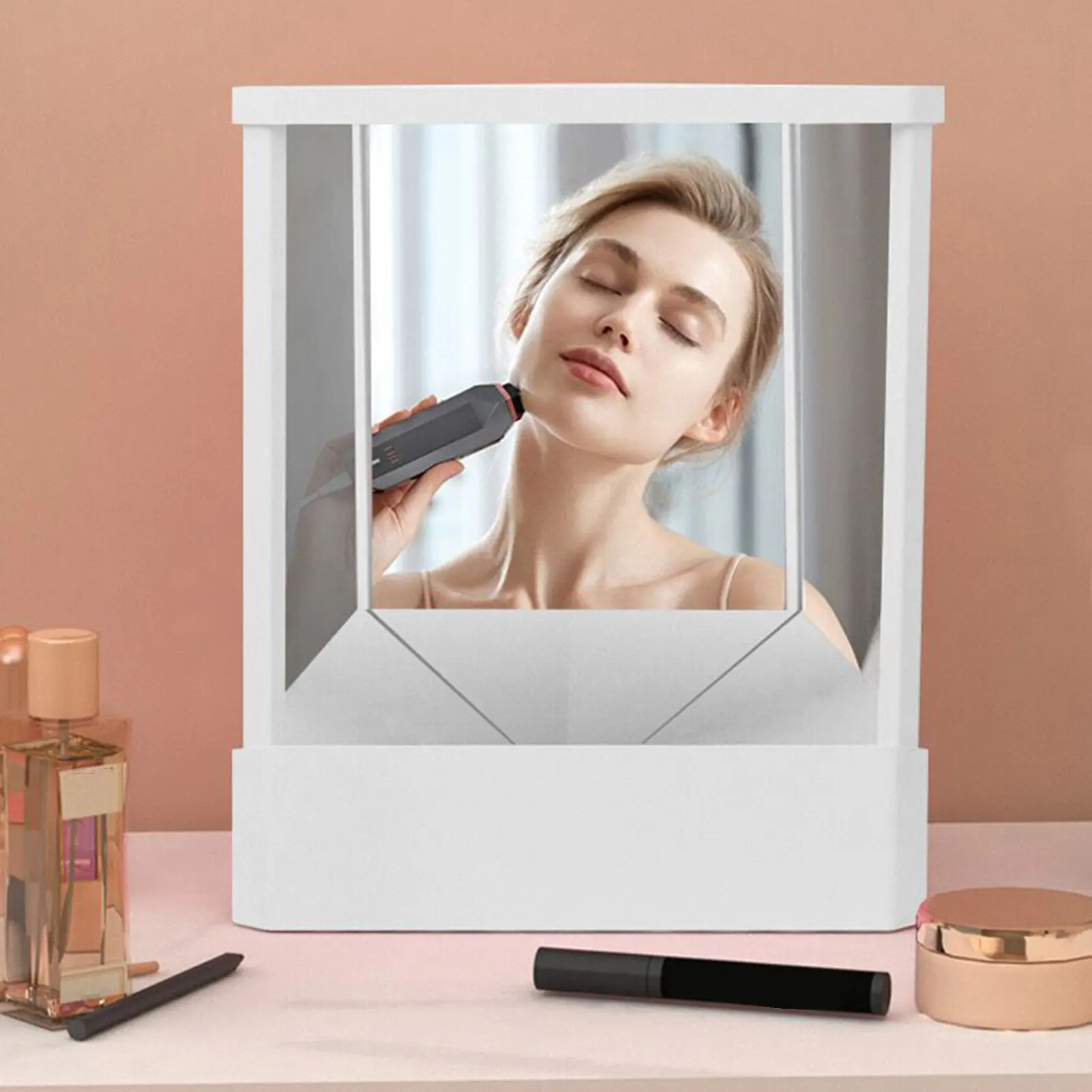 Non-Reversing Mirror Precision True Image Vanity Makeup Mirror Non-Magnifying Tabletop Mirror Real Reflections Beauty Mirror for Your Face