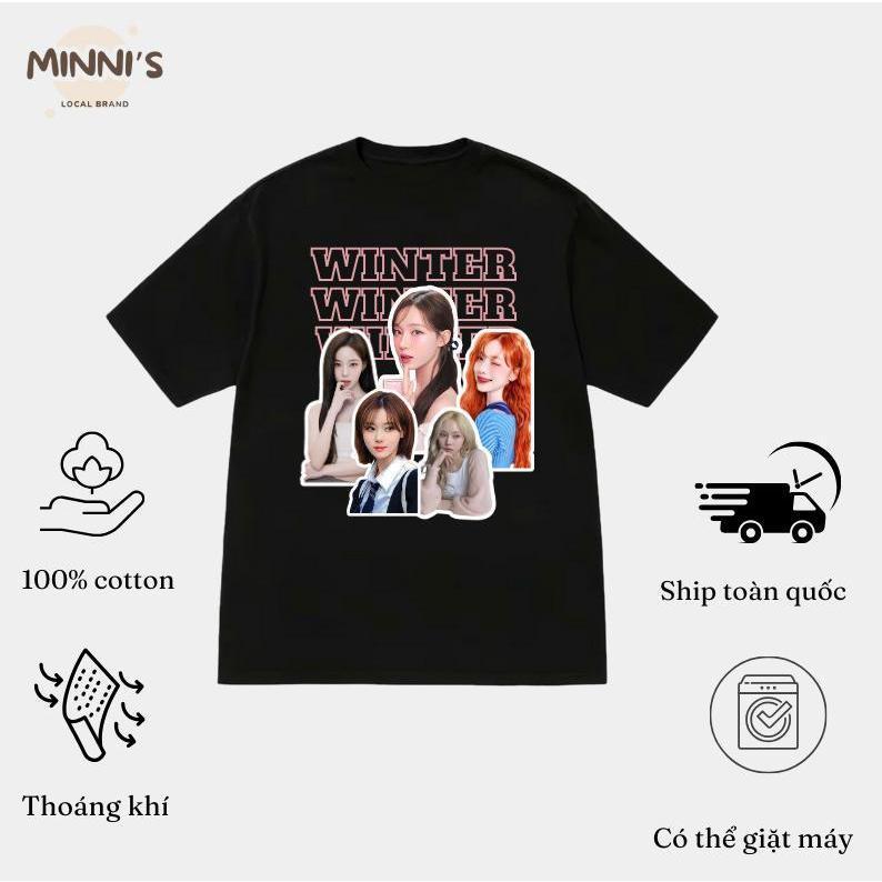 Áo thun in hình idol kpop WINTER AESPA xu hướng, áo thun in hình theo sở thích dành cho cả nam và nữ, các fan đu idol, concert, chất cotton thoáng mát, thấm hút Cổ Tròn Unisex Menswear áo  aespa 0