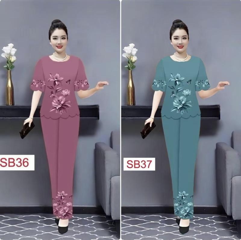 [SB36-43] ĐỒ BỘ TRUNG NIÊN LỤA PHÁP CAO CẤP CHO MẸ CHO BÀ, mặc nhà, đi chơi, du lịch Áo nữ Top Women Quần Voi Polo set  babydoll set  babydoll mia  secret set  đồ set  botang sét  đồ đồ  bộ