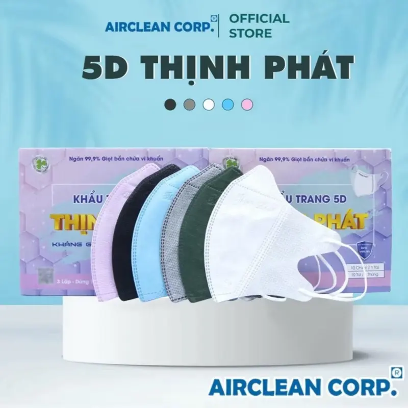5D Thịnh Phát - Thùng 100 chiếc khẩu trang 3 lớp chống tia UV
