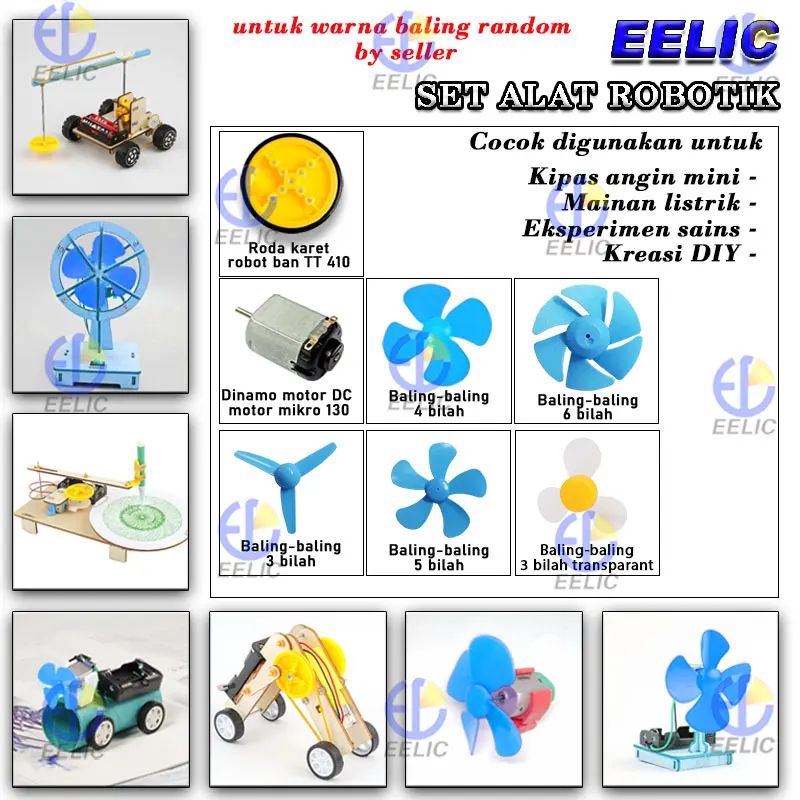 EELIC BBL-3BL 8CM Baling tiga Bilah Digunakan Untuk Alat Robotik dan bisa di pakai untuk layang layang baling 3