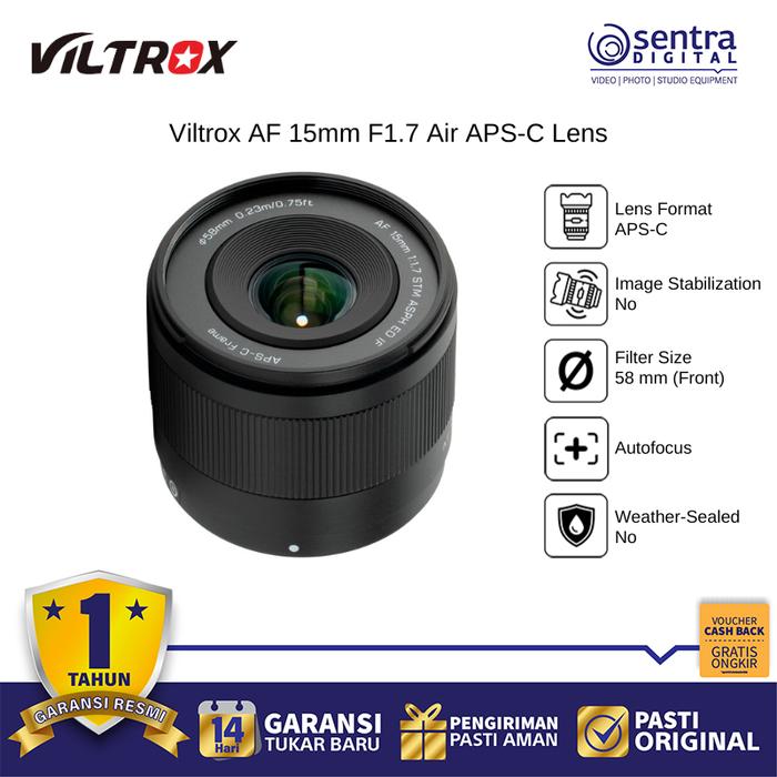 Gambar Viltrox Lens APS-C AUTO FOCUS 15mm F1.7 Air for Sony E-Mount Nikon Z Fujifilm X dari Sentra Digital Kota Surabaya Tokopedia