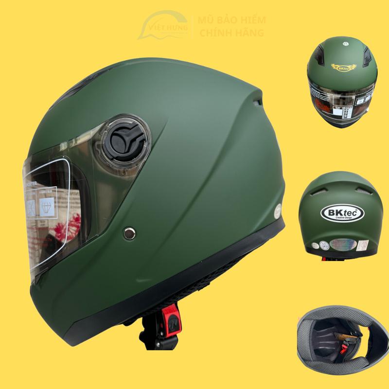  Mũ bảo hiểm trùm đầu Fullface Bktec Bk31 màu xanh lính nhám 