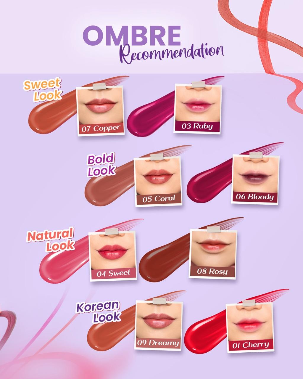 Hanasui Tintdorable Lip Stain - Lip Tint Gloss Liquid Liptint Lipstick Bibir Lipstik Lipcream lip  tint Lasting Waterproof
